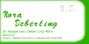 nora deberling business card